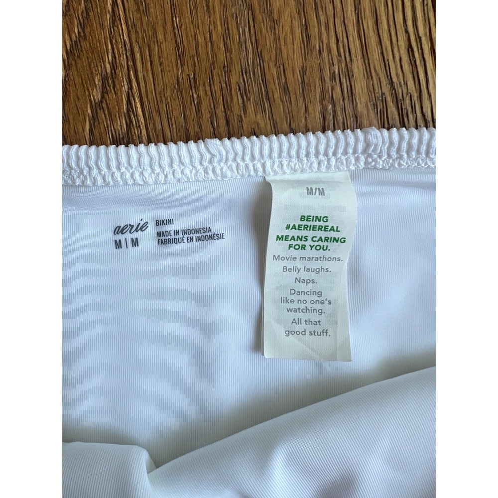 NWT Aerie White Textured Cable Knit Scoop Bikini Set Beachy Minimalist Vacation - Picture 6 of 12